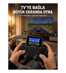 Mey İthalat® Retro Oyun Konsolu 520 Klasik Oyunlu Şarj Edilebilir El Konsolu