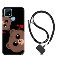 Realme C11 C21 C21Y C25Y C11 2021 Kılıf Boyun Askılı Silikon Love Animals 1780