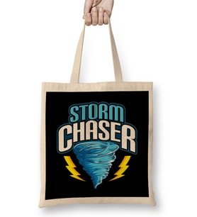 Storm Chaser Tornado Hurricane & Thunderstorms Bez Çanta Uzun Saplı