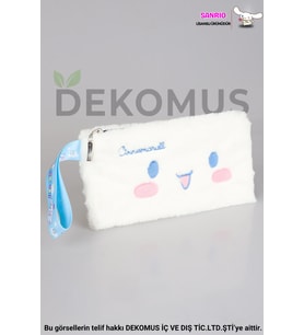 DEKOMUS İLE YENİ SEZON LİSANSLI CINNAMOROLL BASIC PELUŞ EL ÇANTASI/MAKYAJ ÇANTASI/KALEM ÇANTASI (Pamuk Şeker)