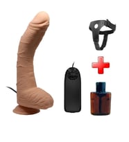 LilituShop Belden Bağlamalı 28 cm Titreşimli Gerçekçi Kalın Dildo Penis