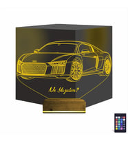 Luvivia Spor Araba Audi Kişiye Özel 3D Lamba - Masa Gece Lambası