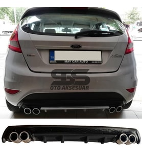 Ford Fiesta Mk7 Difüzör Arka Tampon Eki 4 Egzoz Çıkışlı Siyah Lüx Tip