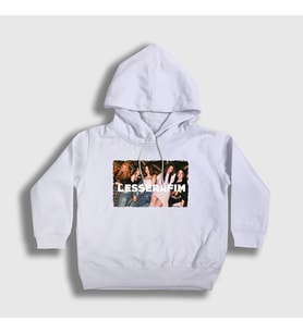 Presmono Unisex Çocuk Beyaz Le sserafim K Pop Kapüşonlu Sweatshirt 438491tt (Beyaz)