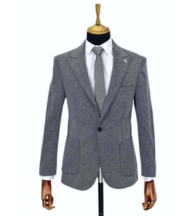 Erkek Tek Spor Ceket Çift Yırtmaçlı BGL-ST03983 (Lacivert)