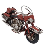 El Yapımı Kırmızı Retro Metal Dekoratif Motosiklet