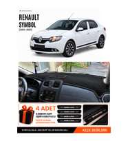 RENAULT SYMBOL ÜST KAPAKLI (2013-2021) Uyumlu Torpido Örtüsü Torpido Kılıfı - Siyah