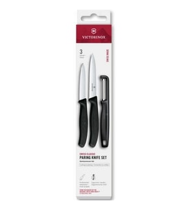 Victorinox 6.7113.33 Swiss Classic 3lü Bıçak ve Soyacak Set, Siyah