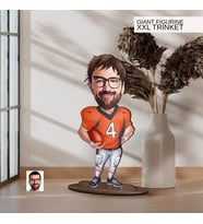BK Gift Kişiye Özel Amerikan Futbolu Karikatürlü Büyük Boy Ahşap Biblo-1 , Arkadaşa Hediye , Sevgiliye Hediye, Kişiye Özel Biblolar