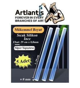 İnce Sıcak Silikon Mum 5 Adet 1 Paket Mum Çubuk Silikon İnce Silikon Tabanca Yedeği İnce 1 Paket (Şeffaf)