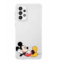 Samsung Galaxy A23  Kapak Mickey Mouse Tasarımlı Şeffaf Silikon Kılıf