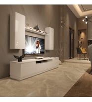 Decoraktiv Trio 5DS Mdf Tv Ünitesi Tv Sehpası - Parlak Beyaz