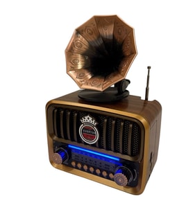 ATASBEY RT-606 Gramafon Tasarımlı ve Görünümlü , Nostalji Bluetooth/USB/Sd/ Radyo Mp3 Player Müzik Kutusu
