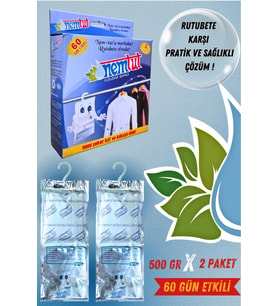 Nem Alıcı Rutubet Giderici Koku Giderici Küf ve Korozyon Önleyici 1 KG 1 Kutu 2 Paket