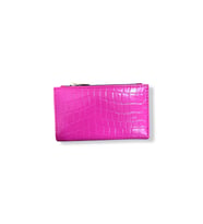 Timsah Desenli Pembe Kadın Cüzdanı, Fermuarlı, Kartlıklı, Çok Bölmeli (Pembe)