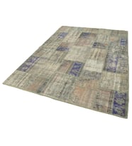 Gri Melanje Dokulu Salon Halısı Bohem Stil Patchwork Desen El Dokuma Yatak Odası