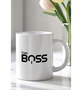 Mizahi İngilizce Yazı Tasarımlı 330ml Baskılı Beyaz Seramik Kupa Bardak