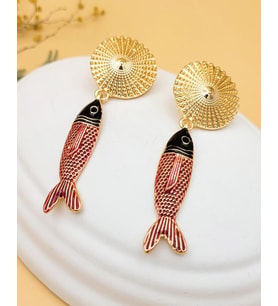 ZR Model Kırmızı Balık Küpe