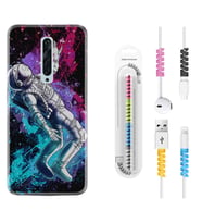 Oppo Reno 2Z 4 Lite 4 Pro 5 6 7 A31 Kılıf Kablo Koruma Spiral Silikon Astronot Signs 1753