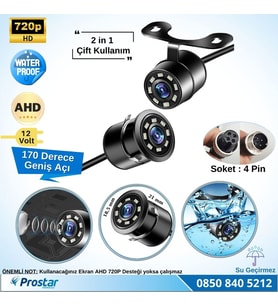 Navistar Ahd 720P 4 Pin Soketli Beyaz Ledli Kelebek Ve Tampon Uyumlu 6 Mt 4 Pin Kablolu Kamera