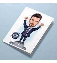 Kişiye Özel Bir Numaralı Erkek Karikatürlü Tebrik Kartı