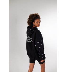 Oversize Kapüşonlu Unisex Eye Sweat Siyah