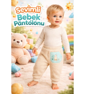Bebek Pantolon Krem Renkli Erkek Bebek Giyim Günlük Konfor