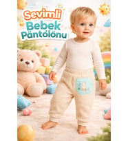 Bebek Pantolon Krem Renkli Erkek Bebek Giyim Günlük Konfor