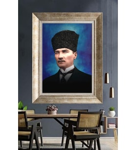 Gümüş Çerçeveli Atatürk Tablo za369