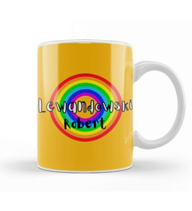 Robert Lewandowski  Retro Rainbow Style Kupa Bardak Porselen