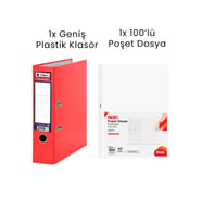 1 Adet Tigra Geniş Klasör 1 Adet Noki 100'lü Poşet Dosya Ofis Seti