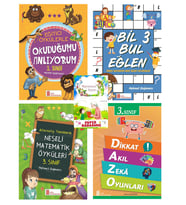 Ata 3.Sınıf Okuduğumu Anlıyorum + Neşeli Matematik Öyküleri + Bil Bul + Dikkat Akıl Zeka Oyunları (Beyaz)