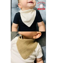 %100 Organik Pamuk Çift Katlı Müslin Kumaş Iki Çıtçıtlı Bebek Salya Önlük Fular  (Mavi)