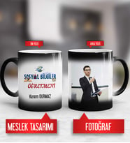 Sosyal Bilgiler Öğretmeni Kupa Bardak Sihirli Fotoğraflı