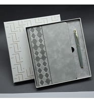 Kutulu Gri Defter Ve Metal Kalem Seti