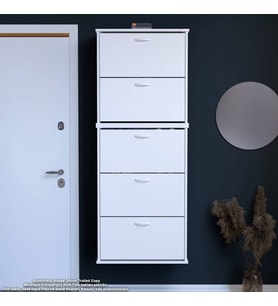Modilayn VARBİ UMAY' 2 Li Asma Antre 72 x 193 x 26 cm’ lik 5 Düşer Kapak 10 Göz Bölme Ayakkabılık
