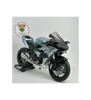 Ninja H2 1:12 Diecast Sesli Işıklı Motosiklet Modeli - Gri Karbon
