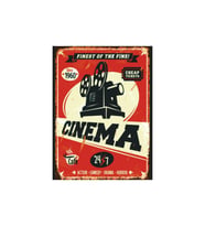 Retro Sinema Temalı Ahşap Poster Tablo  Vintage Film Dekorasyonu