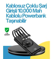 10000mah Kablosuz Ve Hızlı Şarj Destekli Powerbank – Taşınabilir Şarj Gücü
