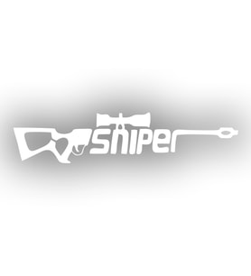 Sniper Sticker 17x17 Cm Beyaz