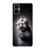 PrintiFy Tecno Camon 19 Neo ile Uyumlu 1mm Slim Fit Kedi 2 050c Baskılı Şeffaf  Kılıf