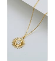 925 Ayar Gold Güneş Gümüş Kolye
