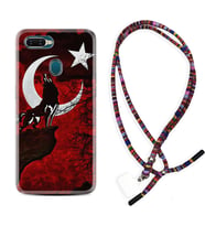 Oppo A5S A15 A16 A54 A55 A73 A74 Kılıf Boyun Asklı Rasta Silikon Wolf and Moon 2 1381