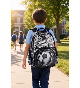 Futbol Anaokulu Sırt Çantası Football Temalı 33x28x13 cm Çocuk Okul Öncesi Kreş Günlük Çantası