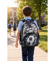 Futbol Anaokulu Sırt Çantası Football Temalı 33x28x13 cm Çocuk Okul Öncesi Kreş Günlük Çantası