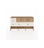 Arges Konsol 3 Raflı 5 Çekmeceli 3 Kapaklı 176x30x99 Çam-Çam/Aytaşı