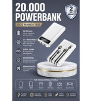 20000mAh Hızlı Şarj Destekli Powerbank USB Type-C Lightning Girişli