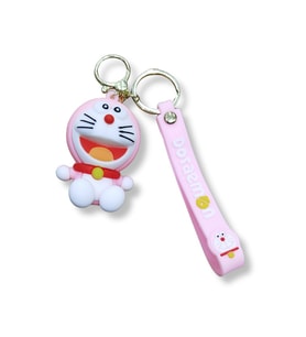 Doraemon Pink Edition Premium 3D Figürlü Bilek Kayışlı Anahtarlık - 1 ADET