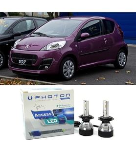 Peugeot 107 Uzun+Kısa Far Ampulü H4 Access Yeni Seri Beyaz 2005-2014