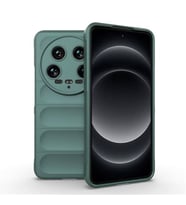 Coverzone Xiaomi Mi 14 Ultra ?le Uyumlu K?l?f TPU Oyuklu Arka Y�zey Z-Etnik Esnek Silikon Kapak Mi 13 Ultra i�in O-tto Prime Silikon K?l?f Koyu Ye?il